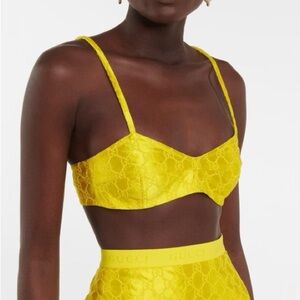 Gucci Yellow Lace Bralette